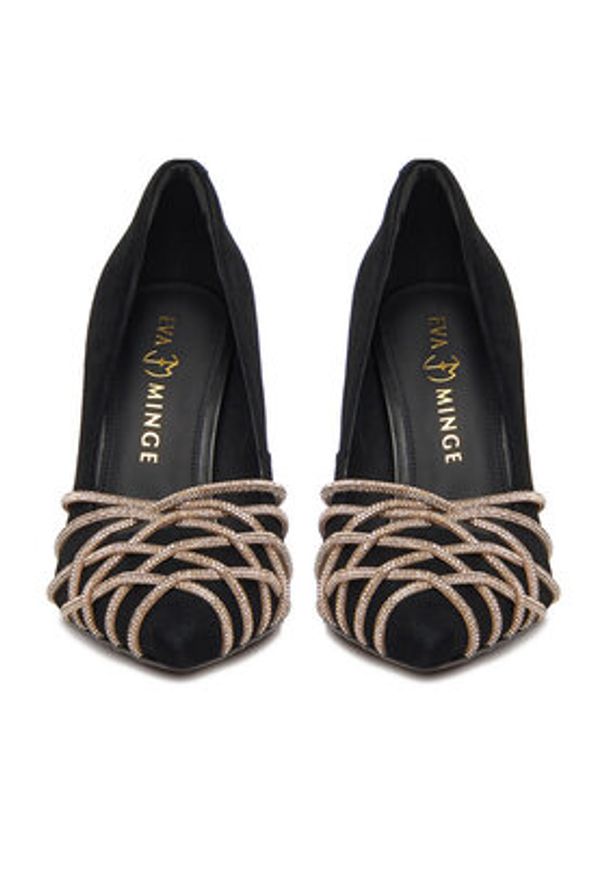 Eva Minge Szpilki EO-KATE-V325-9331 Czarny. Kolor: czarny. Materiał: skóra, zamsz. Obcas: na szpilce