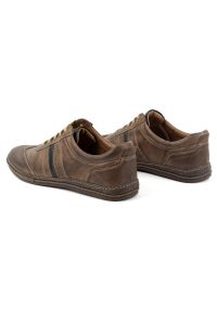 Joker - Buty męskie skórzane sznurowane JOKER 521 brązowe. Okazja: na co dzień, na spacer. Kolor: brązowy. Materiał: skóra. Sezon: lato. Styl: casual #2