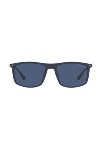 Emporio Armani Okulary przeciwsłoneczne męskie kolor granatowy. Kształt: prostokątne. Kolor: niebieski #3