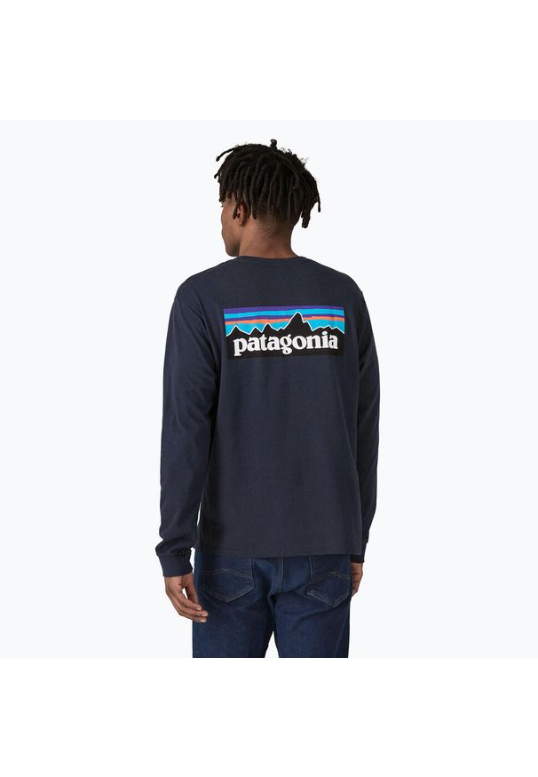 Longsleeve męski Patagonia P-6 Logo Responsibili. Kolor: niebieski. Długość rękawa: długi rękaw