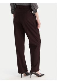 TOMMY HILFIGER - Tommy Hilfiger Spodnie materiałowe WW0WW48358 Bordowy Relaxed Fit. Kolor: czerwony. Materiał: wiskoza, syntetyk #4