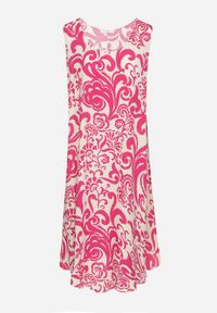 Born2be - Fuksjowa Bawełniana Sukienka ze Wzorem Paisley Zirelia. Okazja: na co dzień. Typ kołnierza: dekolt w serek. Kolor: różowy. Materiał: bawełna. Wzór: paisley. Sezon: lato. Styl: casual #7