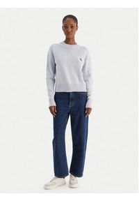 Calvin Klein Jeans Sweter Ck Embro Badge LV047D351G Błękitny Regular Fit. Kolor: niebieski. Materiał: bawełna #4