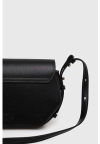 Pinko torebka skórzana kolor czarny. Kolor: czarny. Materiał: skórzane. Rodzaj torebki: na ramię #5