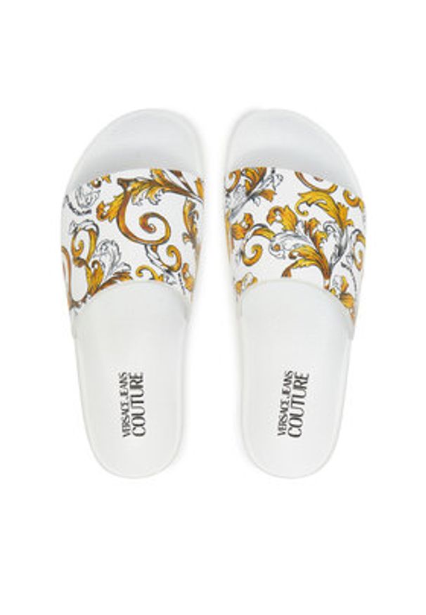 Versace Jeans Couture Klapki 78VA3SQ3 Biały. Kolor: biały. Materiał: syntetyk