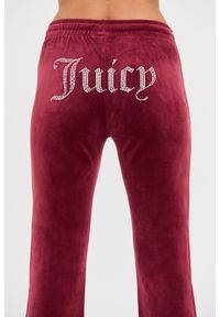 Juicy Couture - JUICY COUTURE Bordowe spodnie dresowe Tina Track Pants. Kolor: czerwony. Materiał: dresówka