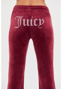 Juicy Couture - JUICY COUTURE Bordowe spodnie dresowe Tina Track Pants. Kolor: czerwony. Materiał: dresówka #6