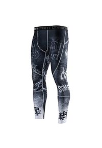 Legginsy do MMA męskie EXTREME HOBBY PSYCHO CLOWN kompresyjne. Kolor: czarny. Materiał: poliester, elastan