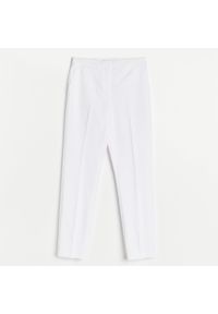 Reserved - Eleganckie spodnie z wysokim stanem - Biały. Stan: podwyższony. Kolor: biały. Styl: elegancki #1