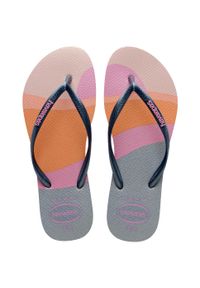 Japonki damskie Havaianas Slim Palett. Kolor: wielokolorowy, różowy, pomarańczowy, szary. Materiał: guma. Sezon: lato