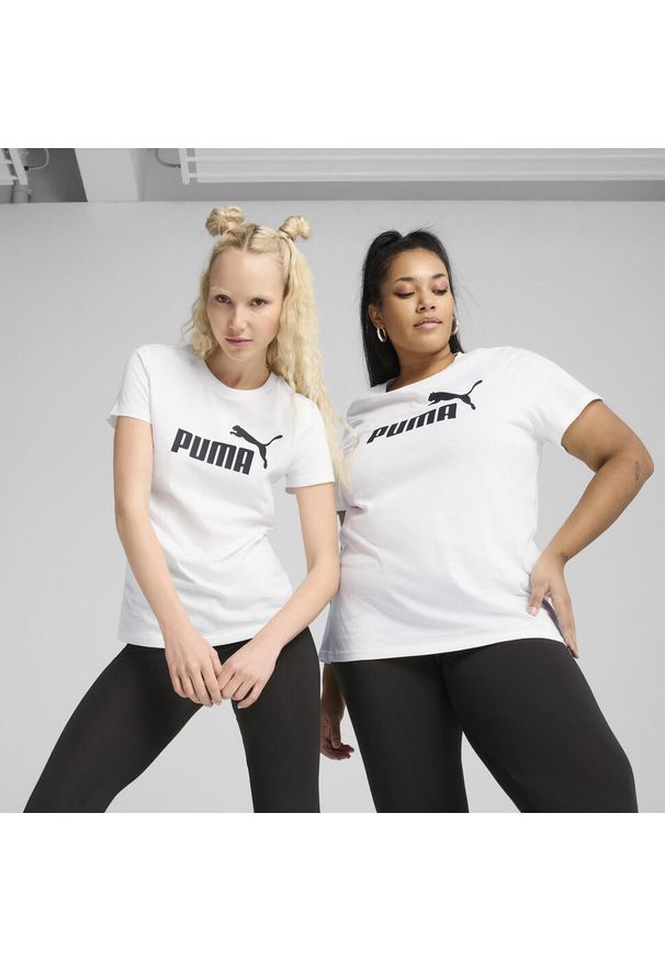 Puma - Damska koszulka ESS No. 1 Logo PUMA White. Kolor: czarny, biały, wielokolorowy. Materiał: guma. Wzór: nadruk. Sport: fitness