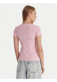 Guess Jeans T-Shirt W6RP21 KA0H1 Różowy Slim Fit. Kolor: różowy. Materiał: bawełna #3