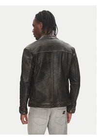 Serge Pariente Kurtka skórzana Retro Beżowy Slim Fit. Kolor: beżowy. Materiał: skóra. Styl: retro #5