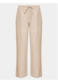 Gina Tricot Spodnie materiałowe 19210 Beżowy Regular Fit. Kolor: beżowy. Materiał: bawełna #3