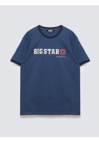 Big-Star - Koszulka męska z linii Authentic z logo BIG STAR ciemnoniebieska Summet 402. Kolor: niebieski. Materiał: jeans, bawełna. Styl: klasyczny, sportowy #4
