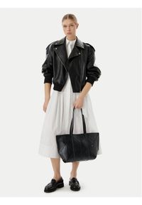 Calvin Klein Torebka Woven Medium Carryall LV04F3548G Czarny. Kolor: czarny. Materiał: skórzane #1