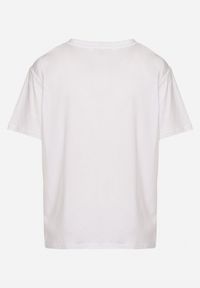 Born2be - Biały T-shirt z Aplikacją 3D Eohna. Okazja: na co dzień. Kolor: biały. Materiał: jeans. Wzór: aplikacja. Styl: sportowy, casual, klasyczny #7