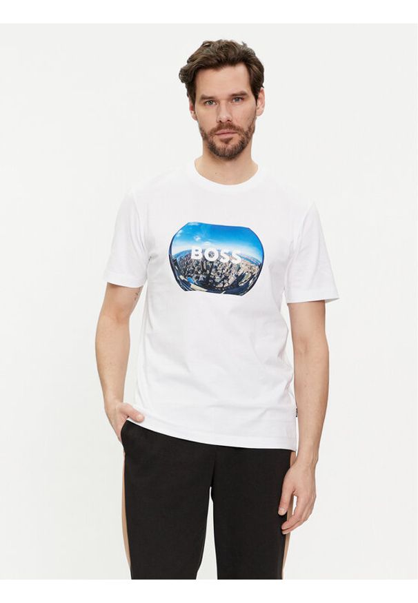 BOSS - Boss T-Shirt Tiburt 511 50512110 Biały Regular Fit. Kolor: biały. Materiał: bawełna