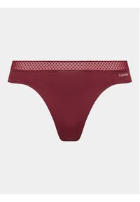 Calvin Klein Underwear Stringi 000QF6307E Bordowy. Kolor: czerwony. Materiał: syntetyk #2