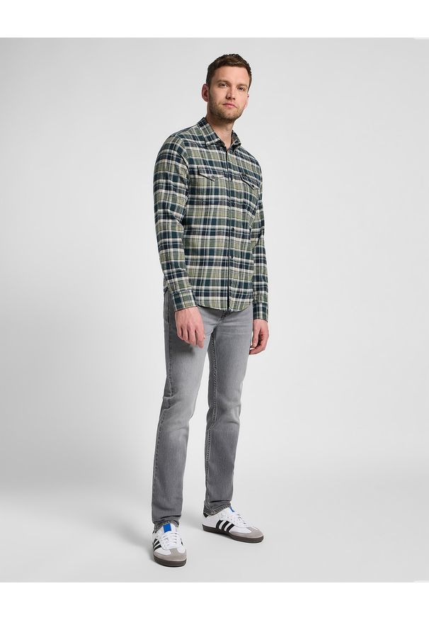 Lee - LEE MĘSKA KOSZULA LEE REGULAR SHIRT GREEN 112355698