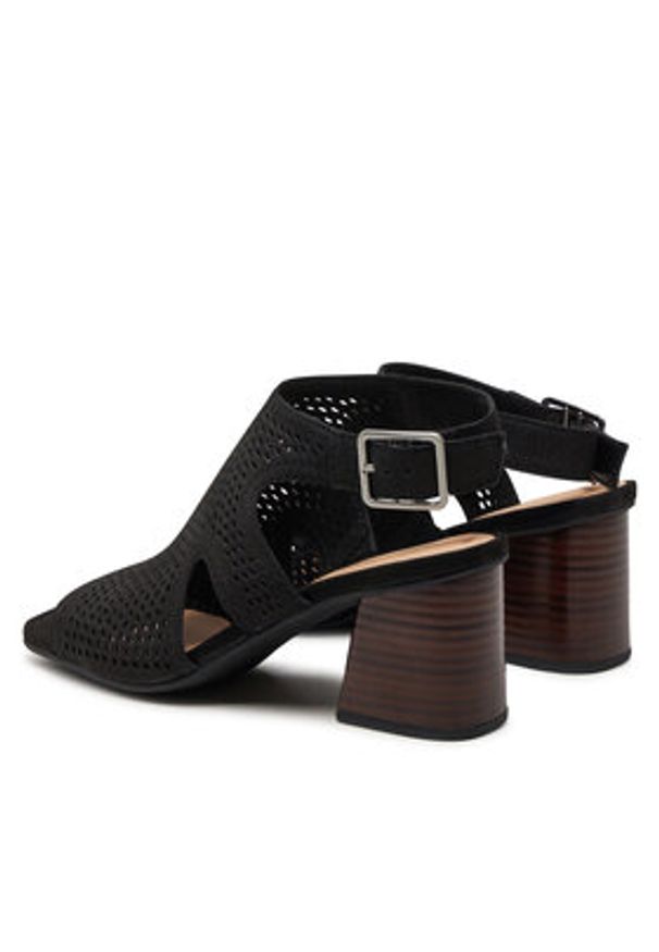 Clarks Sandały Siara65 Flow 26176344 Czarny. Kolor: czarny. Materiał: skóra, nubuk