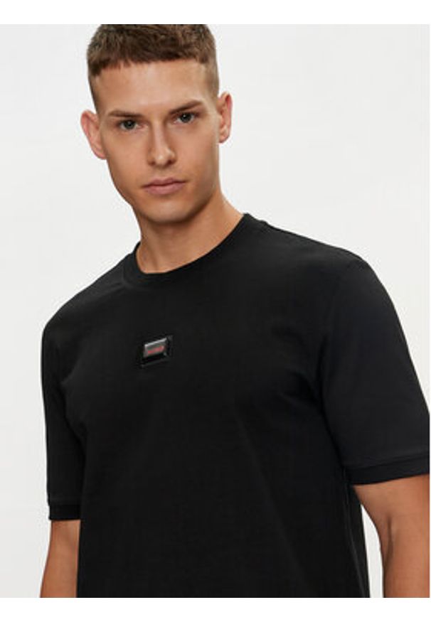 Hugo T-Shirt Diragolino_Gel 50528171 Czarny Regular Fit. Kolor: czarny. Materiał: bawełna