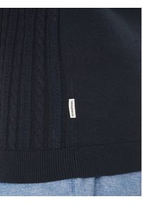 Lindbergh Sweter 30-804115 Granatowy Slim Fit. Kolor: niebieski. Materiał: bawełna #4