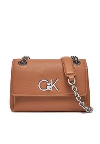 Calvin Klein Torebka K60K612546 Brązowy. Kolor: brązowy. Materiał: skórzane