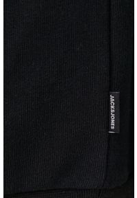 Premium by Jack&Jones Bluza bawełniana męska kolor czarny gładka. Kolor: czarny. Materiał: bawełna. Wzór: gładki