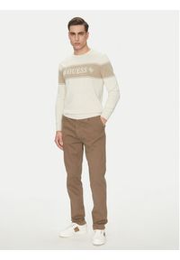 Guess Sweter M5GR05 Z3MI1 Beżowy Regular Fit. Kolor: beżowy. Materiał: bawełna