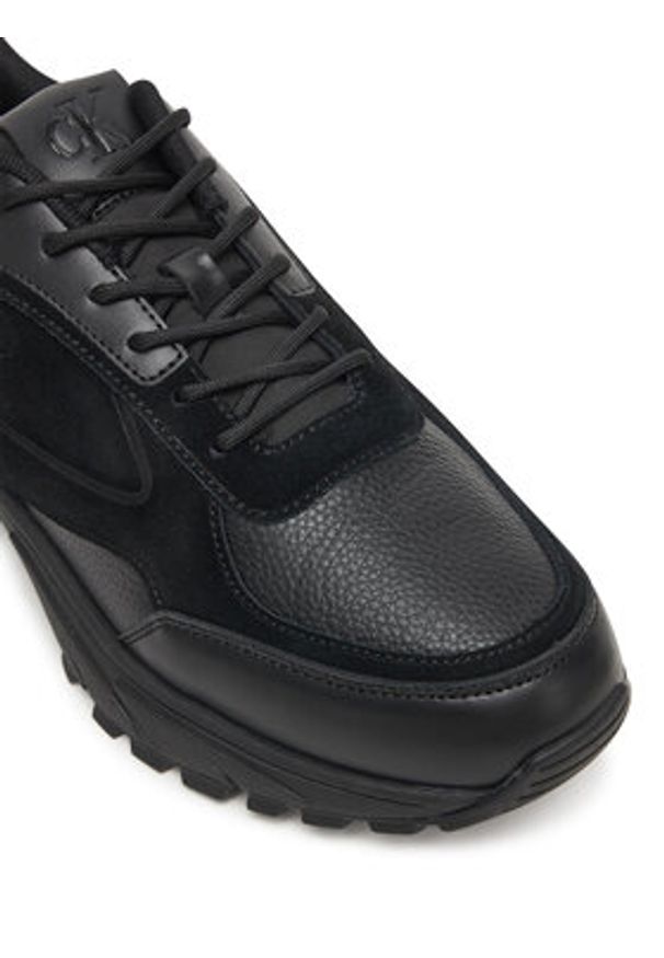 Calvin Klein Jeans Sneakersy Hike Runner Hf Lth Mix YM0YM01289 Czarny. Kolor: czarny. Materiał: skóra