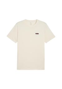 Koszulka na co dzień Męska Puma T-Shirt Bawełniana Sportowa. Kolor: beżowy. Materiał: bawełna. Sport: fitness