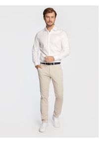 Calvin Klein Koszula K10K108427 Biały Slim Fit. Kolor: biały. Materiał: bawełna