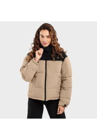 SIROKO - Kurtka puchowa damska Clive-W wodoodporna. Kolor: beżowy, wielokolorowy, czarny. Materiał: puch #1