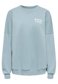 only - ONLY Bluza Stina 15357086 Błękitny Regular Fit. Kolor: niebieski. Materiał: bawełna #7