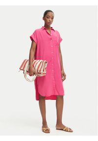 Iconique Sukienka koszulowa Quinn IC26-060 Różowy ciemny Relaxed Fit. Kolor: różowy. Materiał: lyocell. Typ sukienki: koszulowe #4
