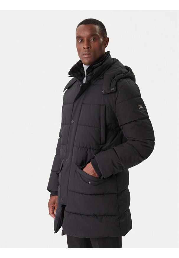 Karl Lagerfeld - KARL LAGERFELD Kurtka zimowa 505035 554586 Czarny Regular Fit. Typ kołnierza: dekolt w karo. Kolor: czarny. Materiał: syntetyk. Sezon: zima