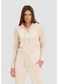 Juicy Couture - JUICY COUTURE Beżowa bluza Madison Hoodie. Kolor: beżowy #1