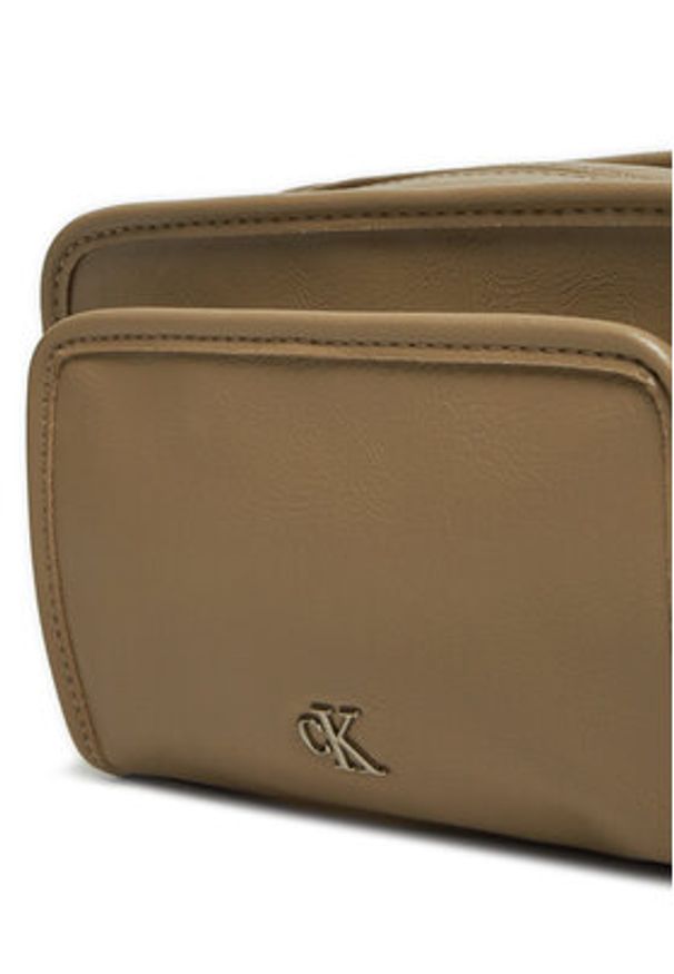 Calvin Klein Jeans Torebka Utility Camera Bag16 K60K613047 Brązowy. Kolor: brązowy. Materiał: skórzane