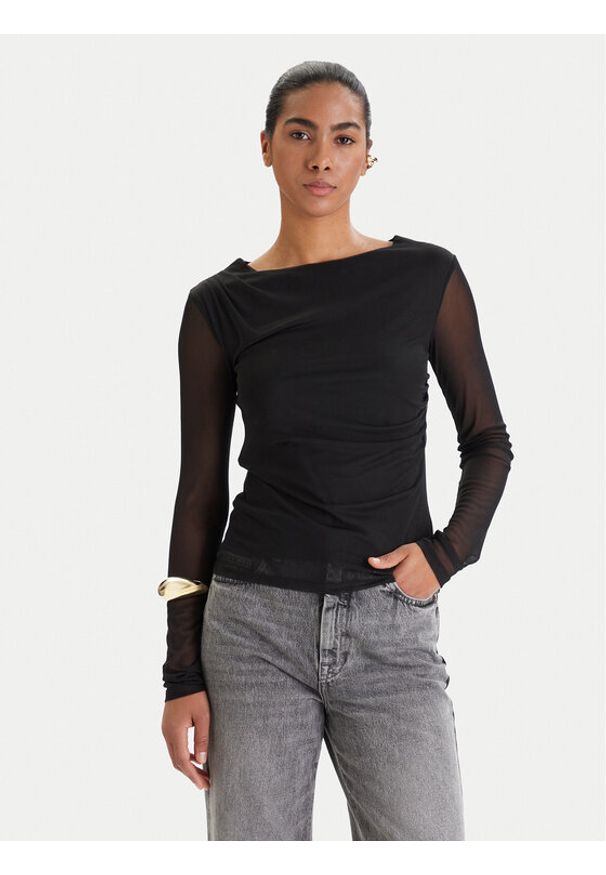 Patrizia Pepe Bluzka 8M1783/J376-K103 Czarny Regular Fit. Kolor: czarny. Materiał: syntetyk