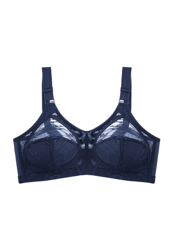 Intica - Biustonosz z podparciem plus size z koronkowym wykończeniem Sevleta. Kolekcja: plus size. Kolor: niebieski. Materiał: koronka. Wzór: koronka