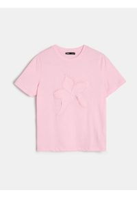 Sinsay - Koszulka z nadrukiem kwiatowym - różowy. Kolor: różowy. Wzór: nadruk, kwiaty #1