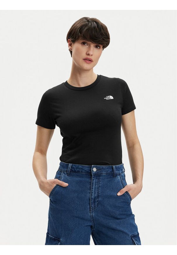 The North Face T-Shirt Simple Dome NF0A87NH Czarny Regular Fit. Kolor: czarny. Materiał: bawełna, syntetyk