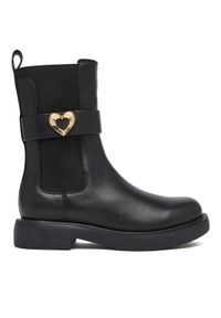 Love Moschino - LOVE MOSCHINO Botki JA24044G0NIA0000 Czarny. Kolor: czarny. Materiał: skóra