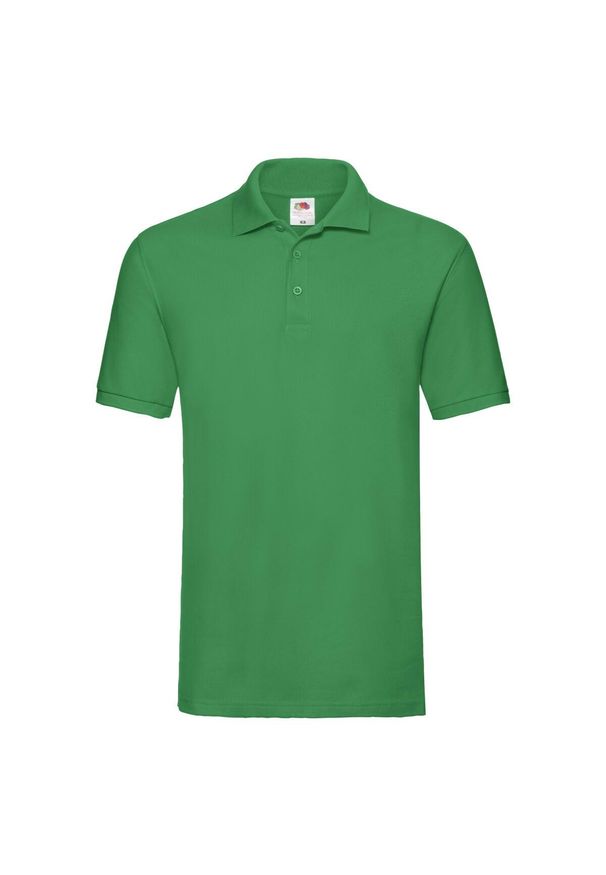 FRUIT OF THE LOOM - Męska Koszulka Polo Premium. Typ kołnierza: polo. Kolor: zielony