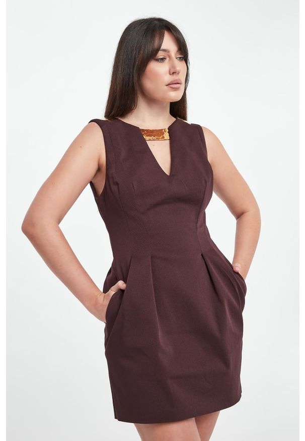 Elisabetta Franchi - Sukienka damska z gabardyny ELISABETTA FRANCHI