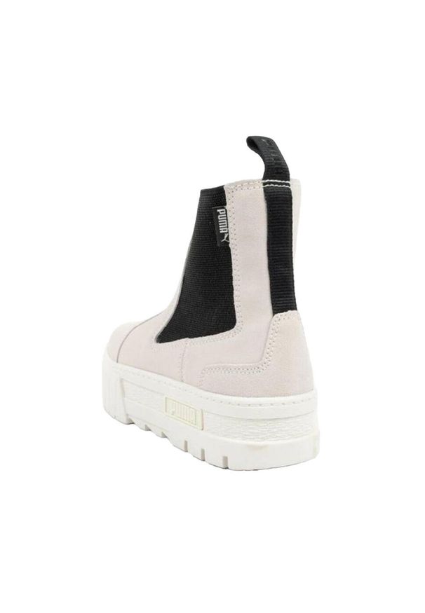 Puma - Damskie Zamszowe Buty Chelsea Mayze. Kolor: czarny, biały, wielokolorowy. Materiał: zamsz. Styl: sportowy