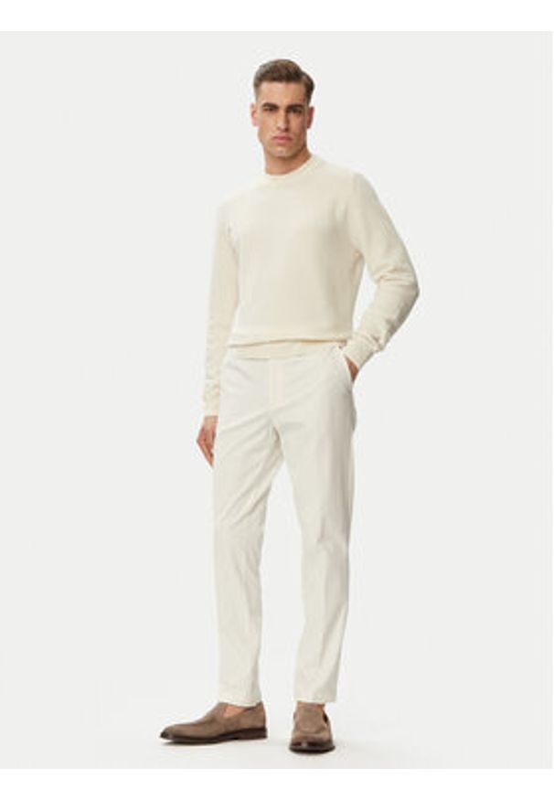 BOSS Sweter H-Lofranco 50565565 Kremowy Regular Fit. Kolor: kremowy. Materiał: bawełna