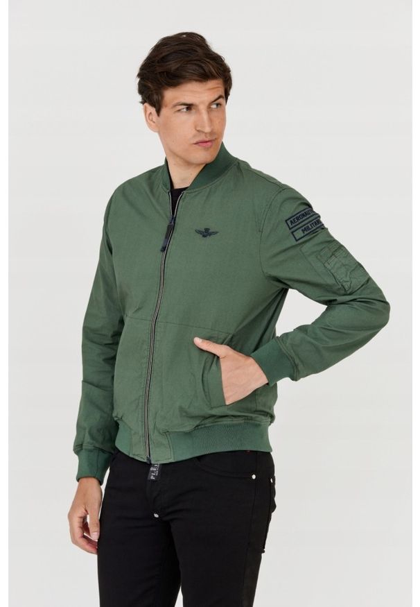 Aeronautica Militare - AERONAUTICA MILITARE Męska zielona bomberka, Rozmiar 50. Kolor: zielony