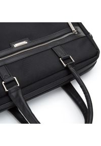 Wittchen - Męska torba na laptopa 15,6” z błyszczącym suwakiem czarna. Kolor: czarny. Materiał: poliester. Styl: elegancki #4